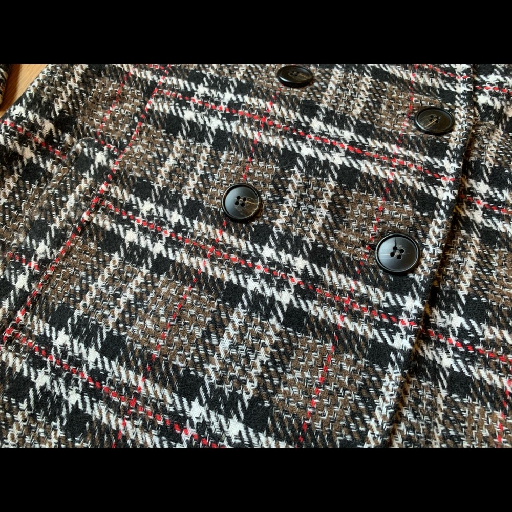 Boutique Blue B collection plaid tweed blazer brown size M - Picture 10 of 16
